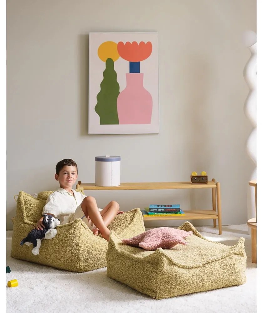 Zelený detský sedací vak z textílie buklé Chair – Wigiwama