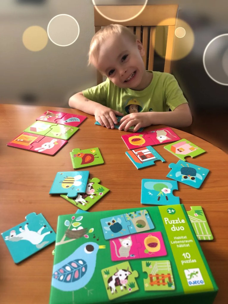 Puzzle Duo – Kde zvieratká bývajú (brlôžteky)