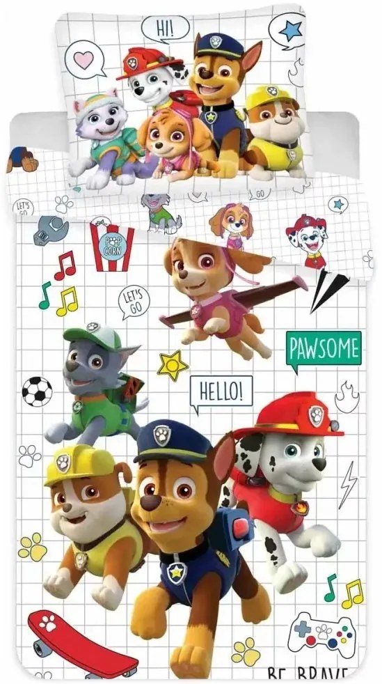 Obliečky do detskej postieľky Labková patrola - Paw Patrol - 100% bavlna - 40 x 60 cm + 100 x 135 cm