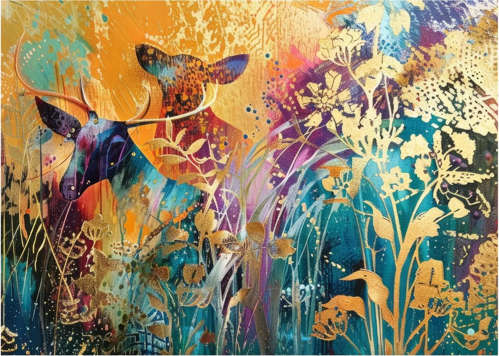 Obraz - Abstraktná maľba prírody (70x50 cm)