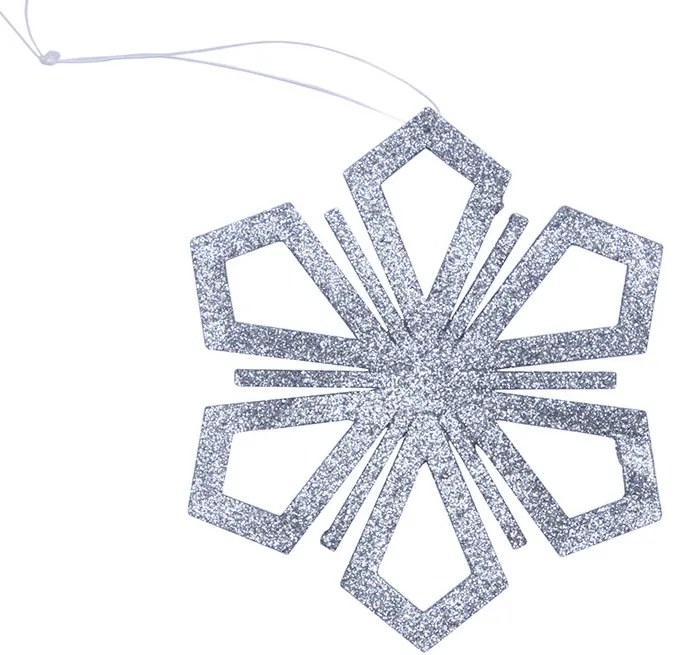 DECOLED Vločka II, pr. 15 cm, stříbrná