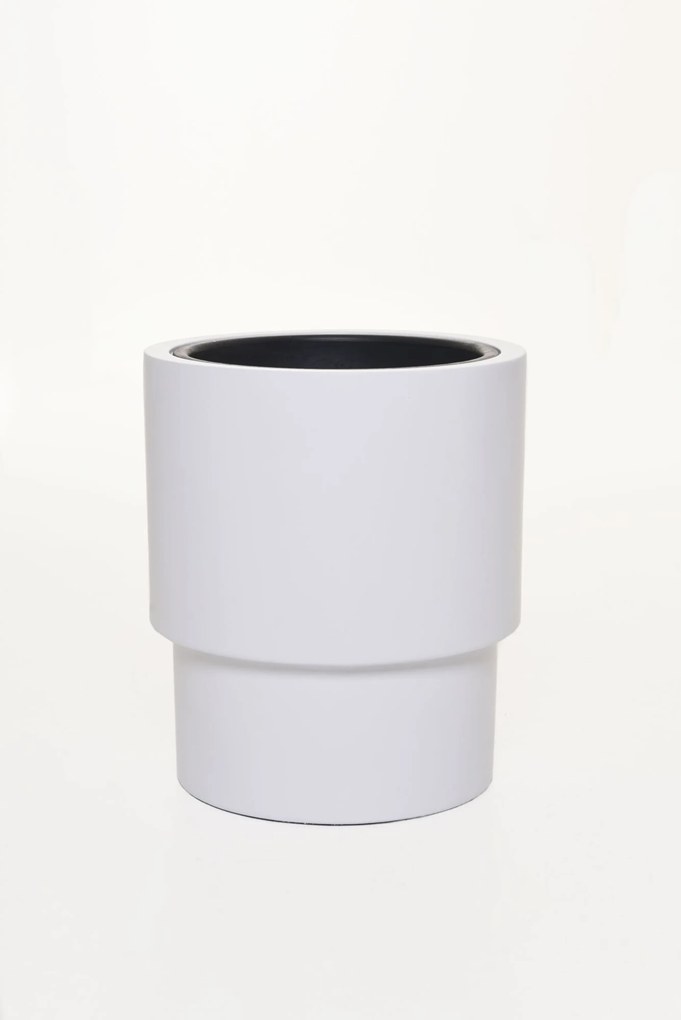 Kvetináč ESCADA, sklolaminát, výška 40 cm, biely mat