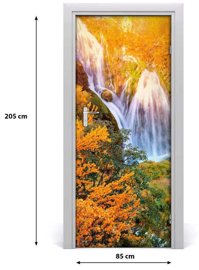 Fototapeta na dvere samolepiace vodopád jeseň 85x205 cm