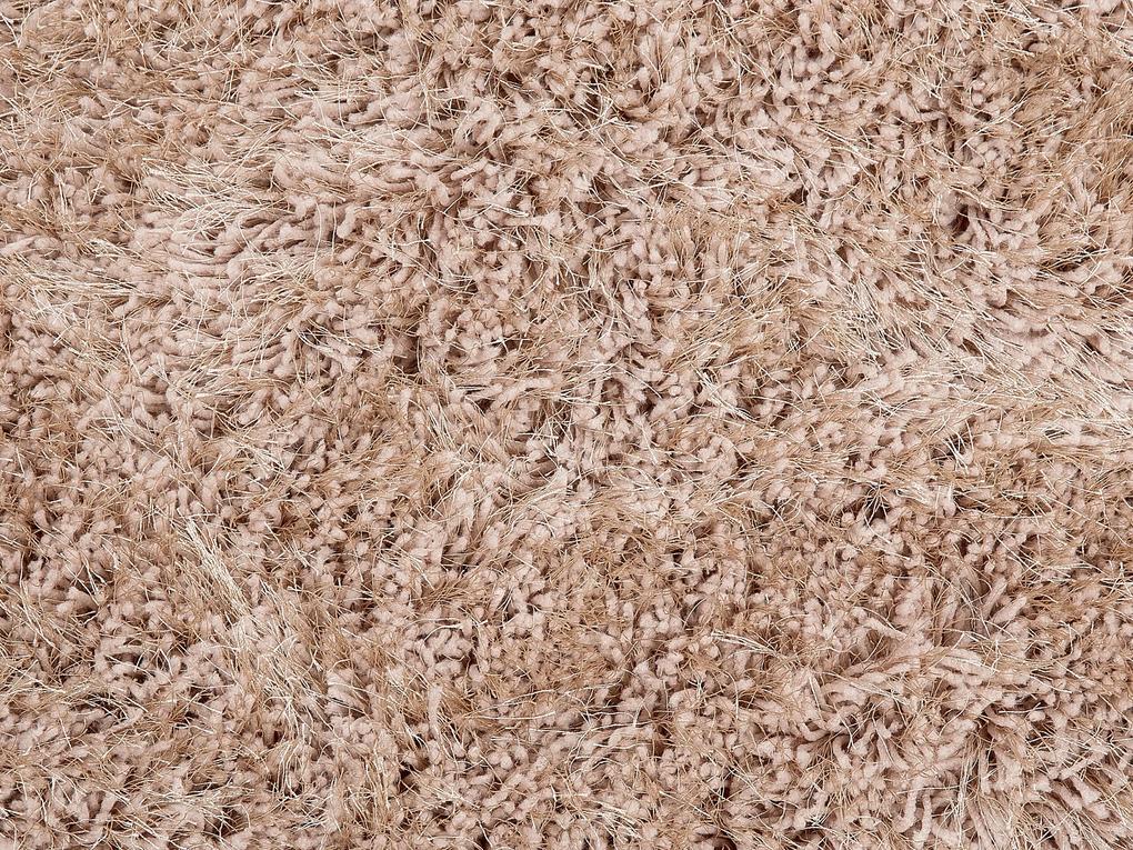 Okrúhly koberec ⌀ 140 cm béžový CIDE Beliani