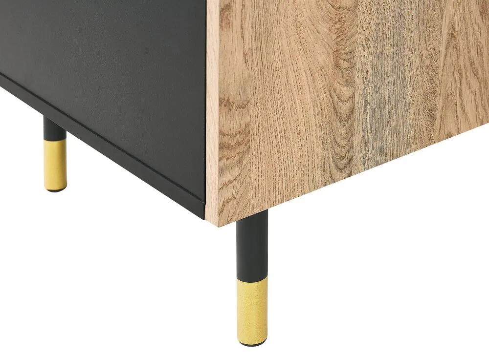 TV stolík/skrinka ALABI (svetlé drevo + čierna). Vlastná spoľahlivá doprava až k Vám domov. 1023515