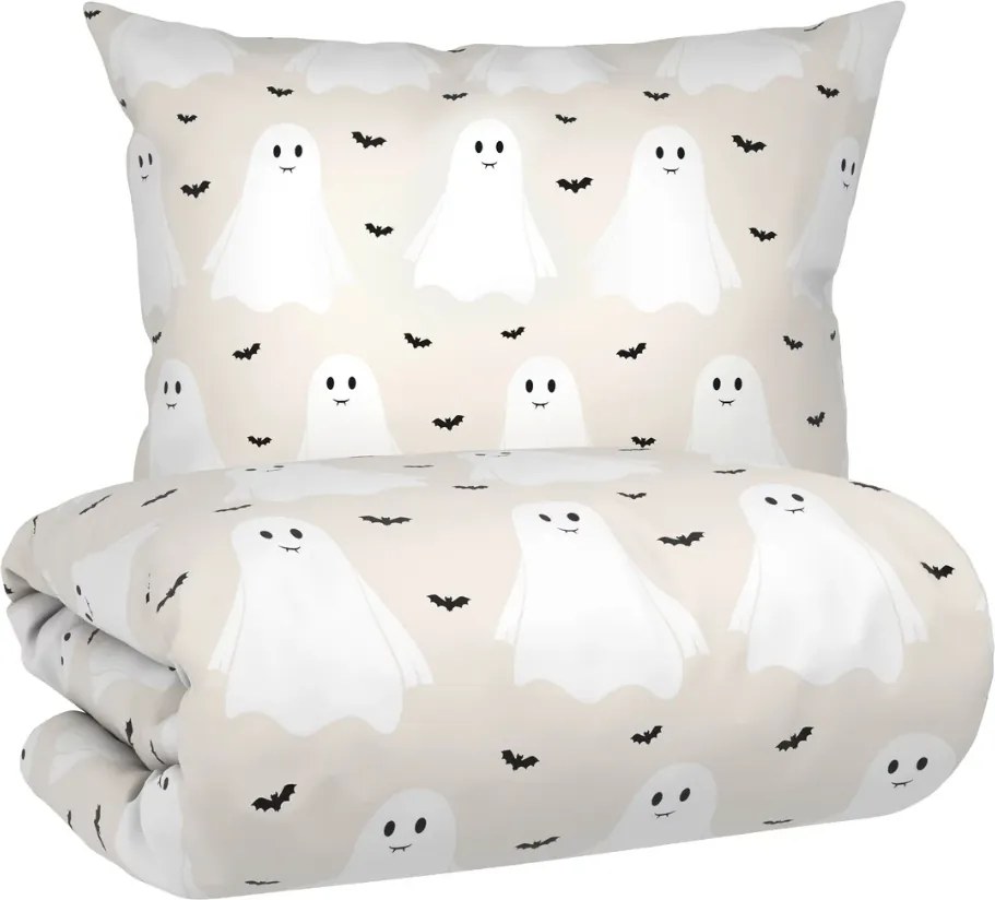 Detské obliečky z Renforcé bavlny GHOSTIE béžové Rozmer obliečky: 80 x 80 cm | 135 x 200 cm