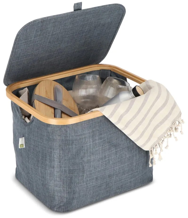 Skladací kôš NOLVIO 25 L, modrosivý