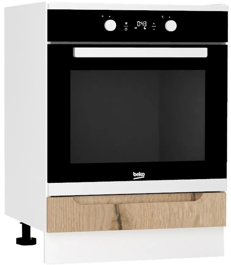 Kuchynská skrinka Zoya Dk60 Dub Halifax/Biely