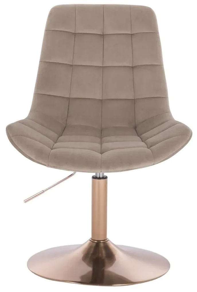 LuxuryForm DESIGN Stolička PARIS VELUR na zlatom tanieri - latte