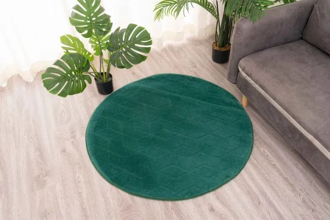 Koberec RABBIT 3D fľaškovo zelený kruh