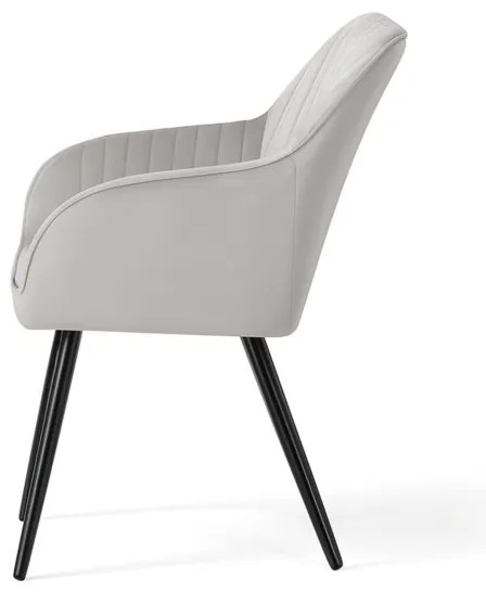 Sada dvoch jedálenských stoličiek FLORENCE zamatové, sivé / čierne nohy (2 ks)