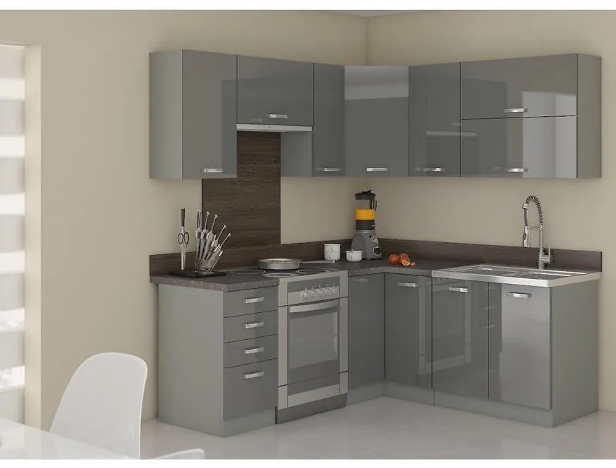 Rohová kuchynská linka Grey 190x170