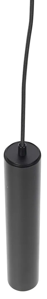 Dizajnová závesná lampa čierna vrátane 1-fázového koľajnicového adaptéra - Slimline Tuba Small