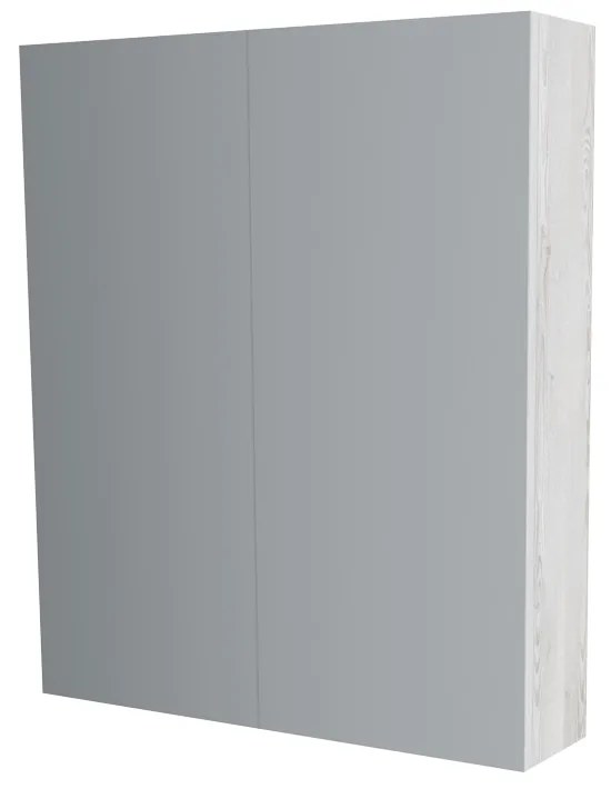 Mereo, Mereo Kúpeľňová zrkadlová skrinka 60 cm, galerka, 2 x dvierka, Multidecor, White Loft Pine, MER-CN798G62WLP1