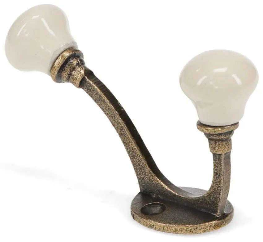 Krémový kovový nástenný vešiak 3 cm – Rex London