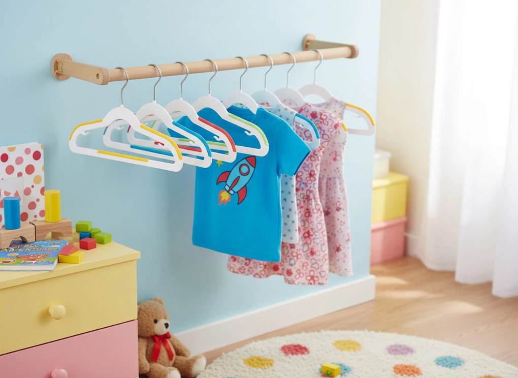 Sada 30 ks dětských ramínek KIDSI vícebarevná