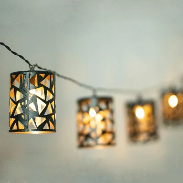 LED Solárna reťaz 10xE12/3,65m IP44 teplá biela