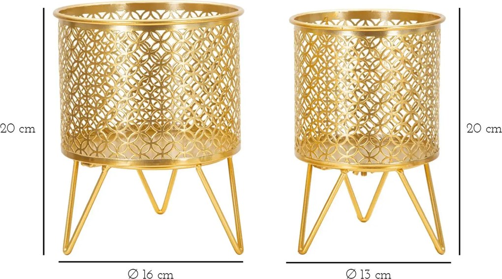 Sada 2 ks stojanů na květiny Ceci zlatá