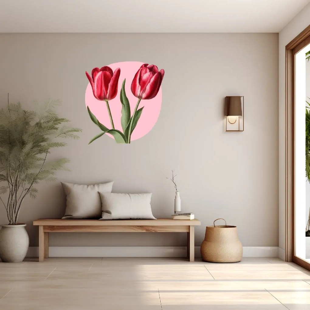 PIPPER. Textilná nálepka na stenu "Tulipány"