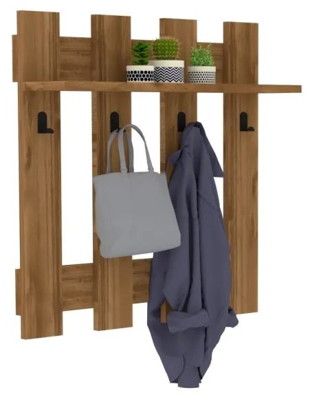 Nástenný vešiak s policou Carina 70 cm orech