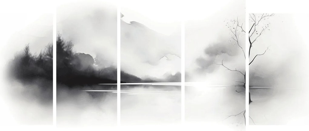 Obraz - Atramentová maľba krajiny (150x105 cm)