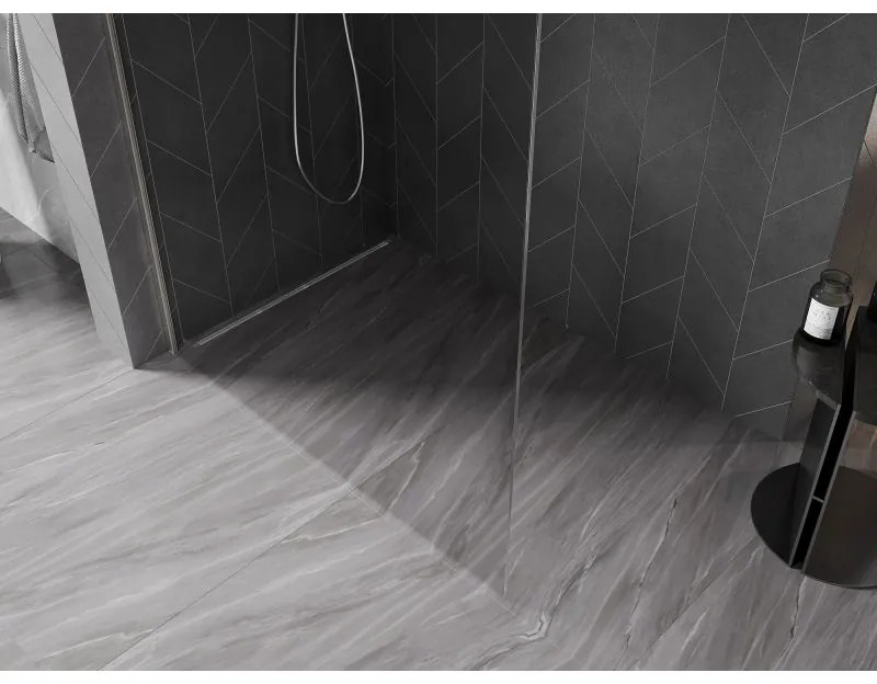 Mexen, Mexen Kioto-X L sprchová stena 70 x 200 cm, priehľadná 10 mm, brúsený nikel - 800-070-107-97-00-X