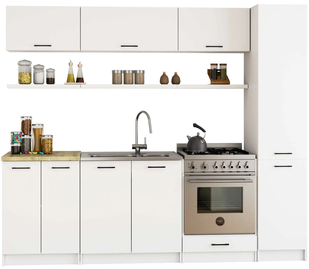 Kuchynská skrinka OLIVIE 40x205 cm biela matná