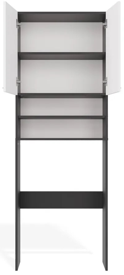 Kúpeľňová skrinka nad práčku POLA DK biela/antracitová