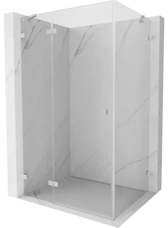 Mexen Lunar, výklopný sprchový kút ľavý 95 x 90 cm, 8mm číre sklo, oceľový profil, 834-095-090-97-00-L