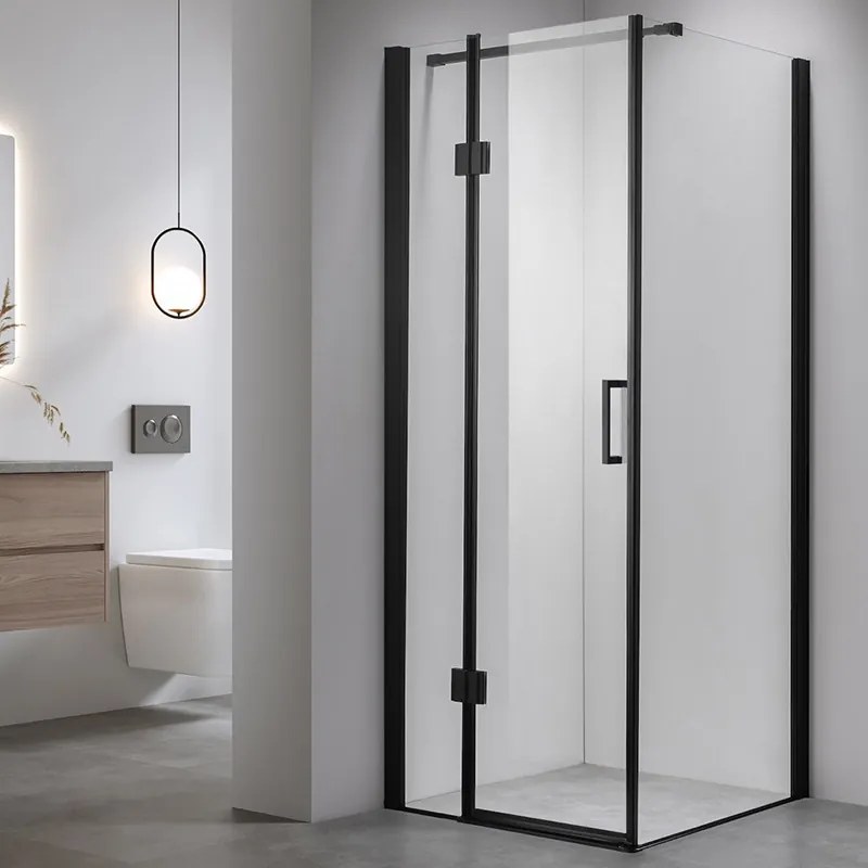 BPS-koupelny Štvorcový sprchovací kút ZES KZ1390B BL 90x90 čierna/transparent - bez vaničky