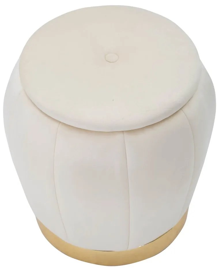 Krémový zamatový taburet Paris – Mauro Ferretti