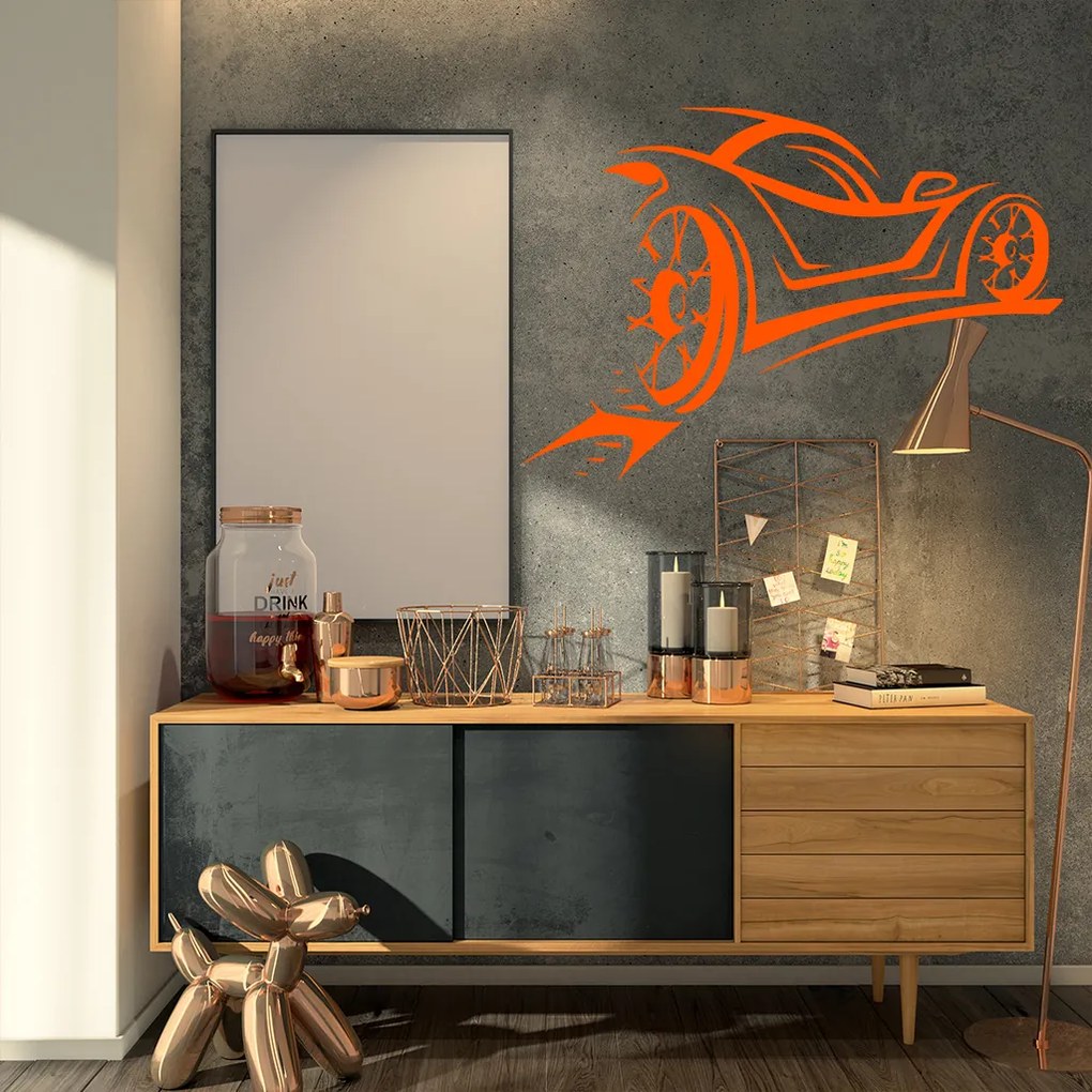 Veselá Stena Samolepka Športové auto Farba: oranžová, Veľkosť: 80 x 55 cm