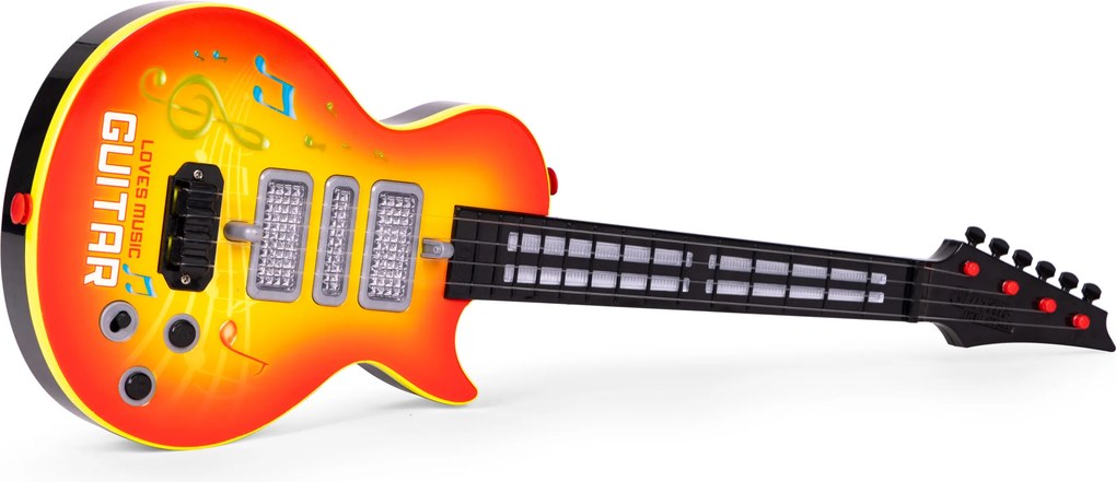 MULTISTORE Detská rocková gitara s LED, infračerveným senzorom a 8 melódiami pre deti 3+