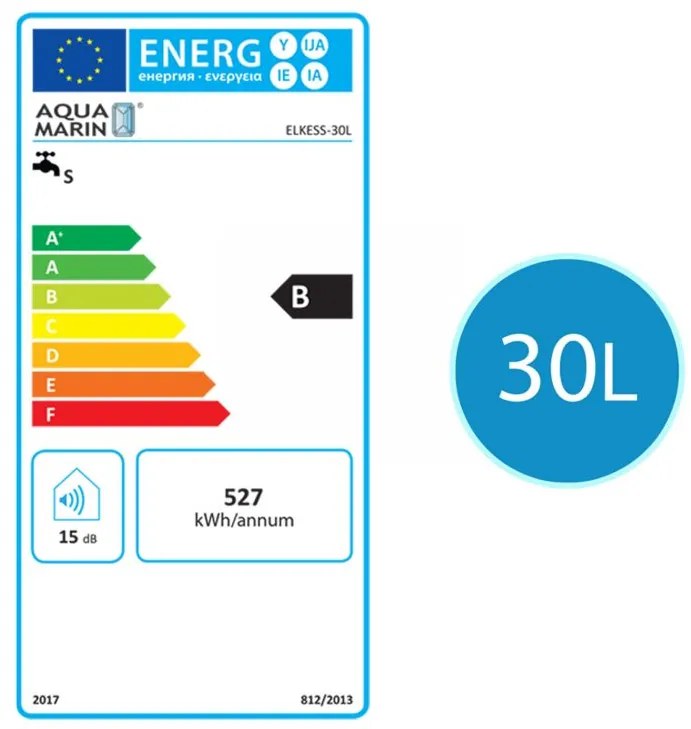 Elektrický zásobník na horúcu vodu 30 l, biely