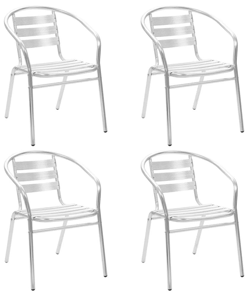 Stohovateľné vonkajšie stoličky 4 ks, hliník 48708