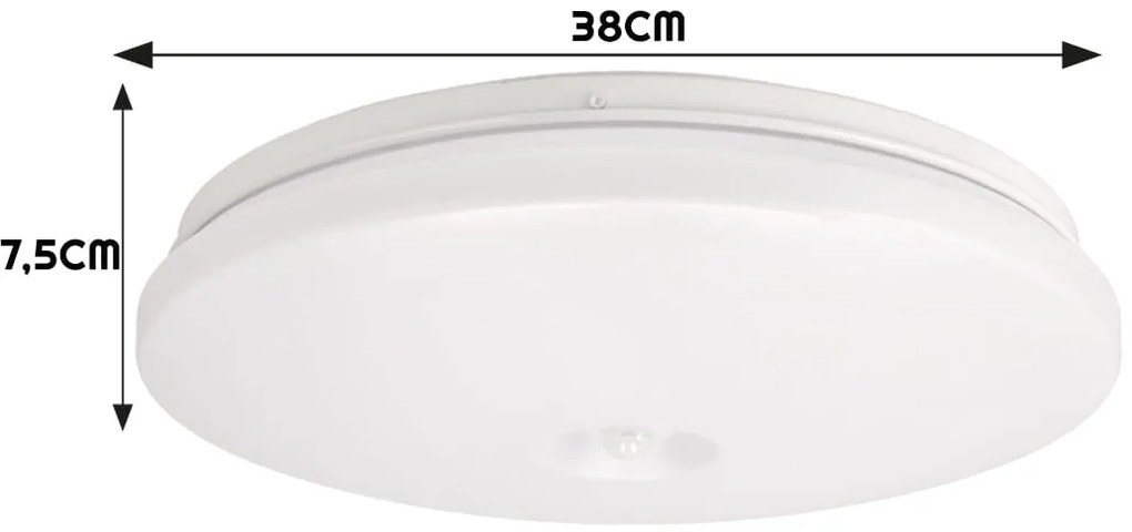 ECOLIGHT LED stropné svietidlo 24W IP44 PIR neutrálna biela