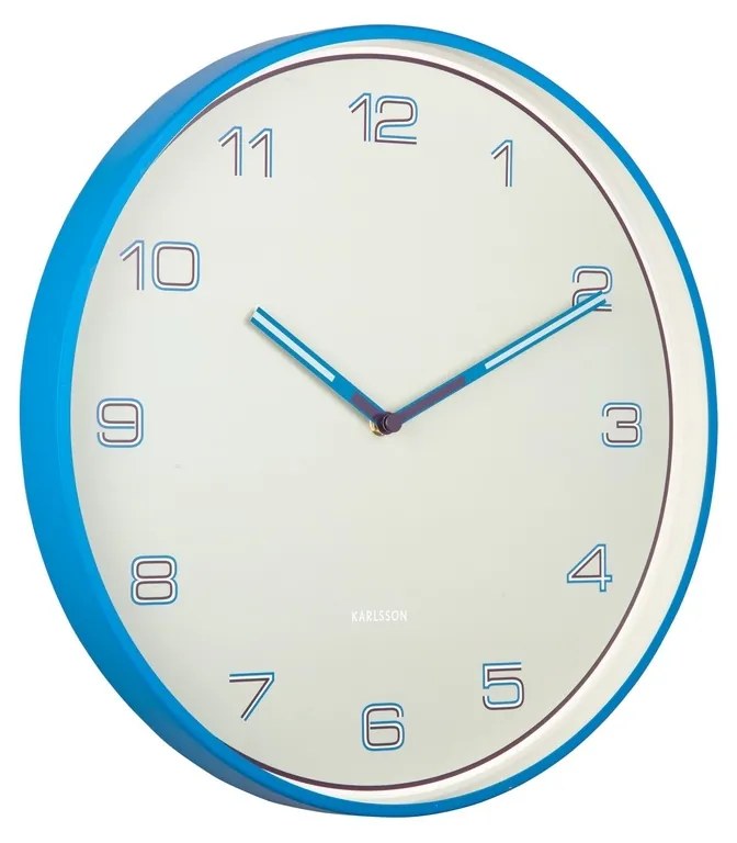 Dizajnové nástenné hodiny Karlsson 6013BB modré,priemer 40 cm
