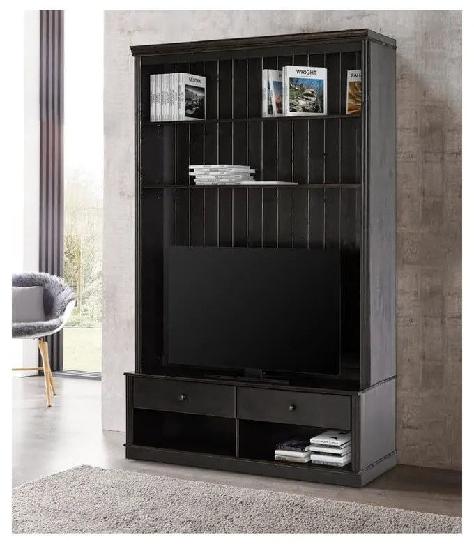 Hnedá TV zostava z borovicového dreva 140x223 cm Anita – Støraa