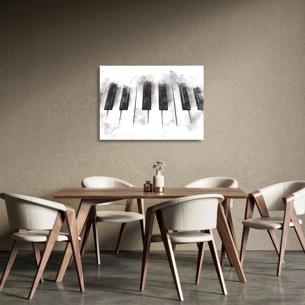 Sklenený obraz - Piano, aquarel (70x50 cm)