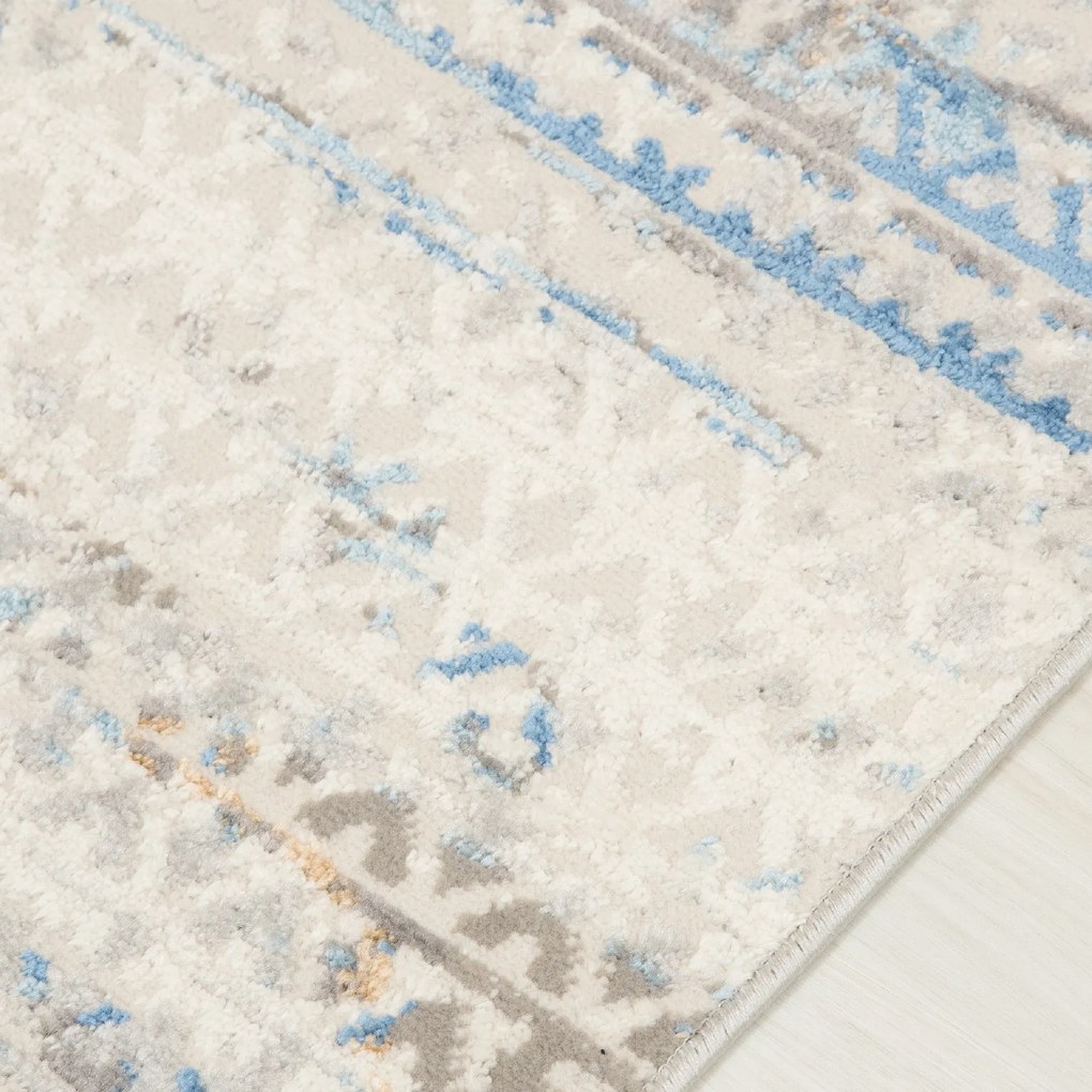 TA Koberec G494B WHITE/D_BLUE PORTLAND HIL Biely Obdĺžnikový Rozmer: 240x330 cm