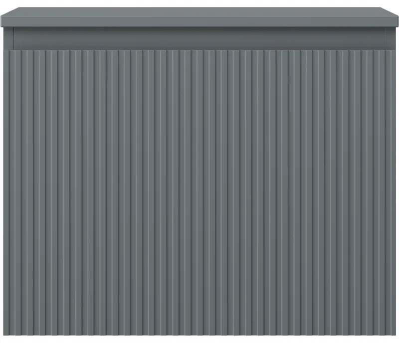 Mexen Rivel, kúpeľňová skrinka 60 cm s hornou doskou, 1 zásuvka, drážkovaná, grafitová matná, 91A20-06047-1-BFC66