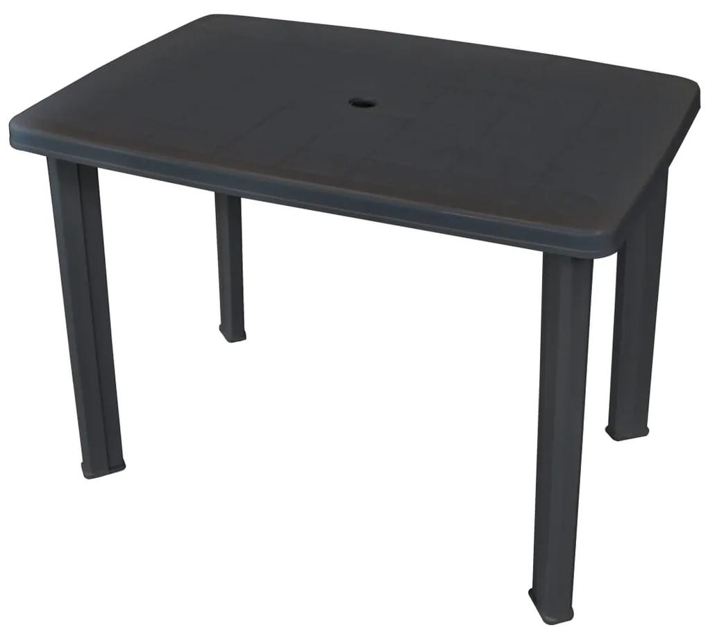vidaXL Záhradný stôl, antracitový 101x68x72 cm, plast