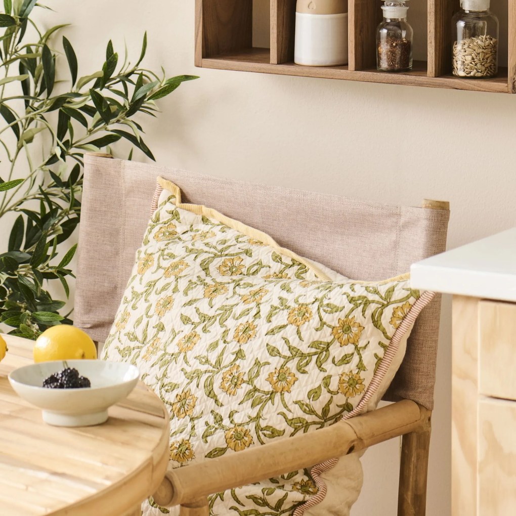 Ib Laursen Bavlnený poťah na vankúš Vigga Yellow 50 × 50 cm