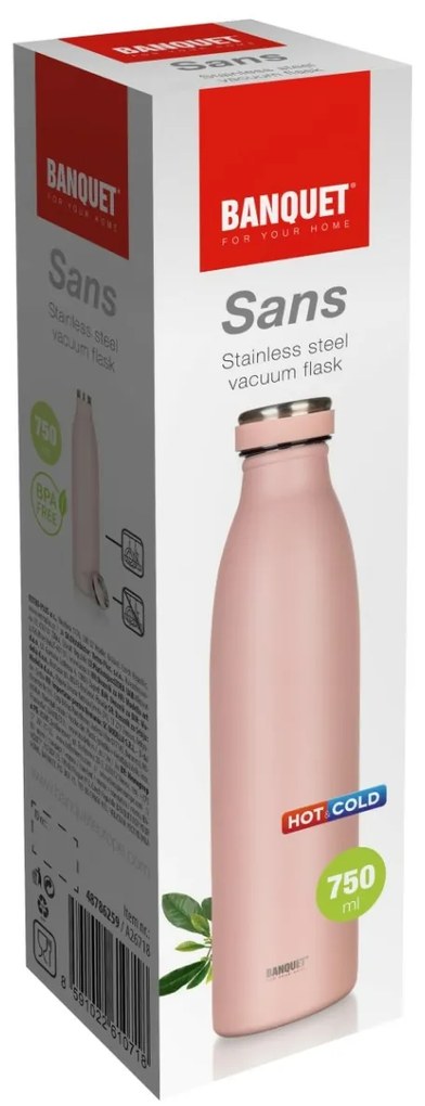 Banquet Termoska nehrdz. SANS 750 ml, lososová