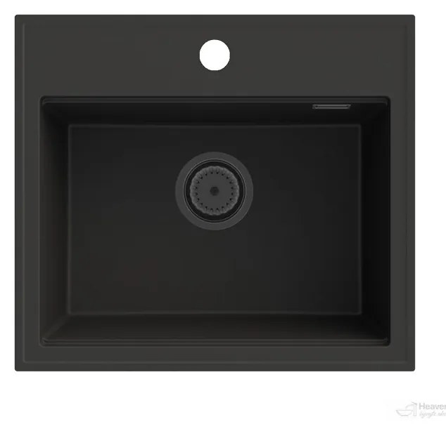 Gamma Modern 5055, 1-komorový granitový drez 560x500x210 mm, čierna, GMA-ZM-55-BK