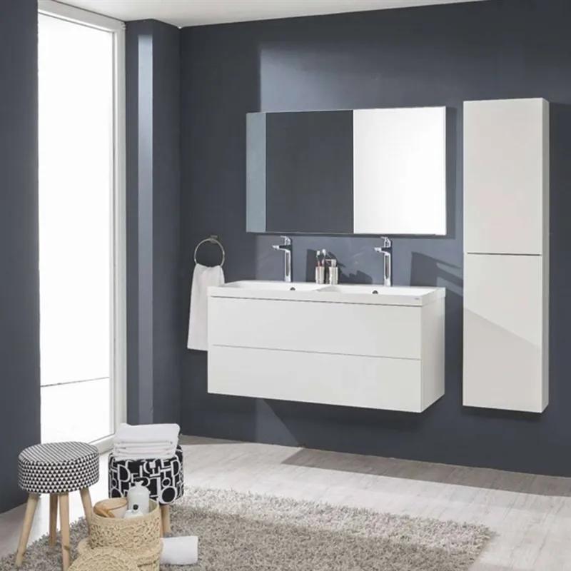 Mereo, Aira, kúpeľňová skrinka s keramickým umývadlom 61 cm, biela, dub, šedá, MER-CN750