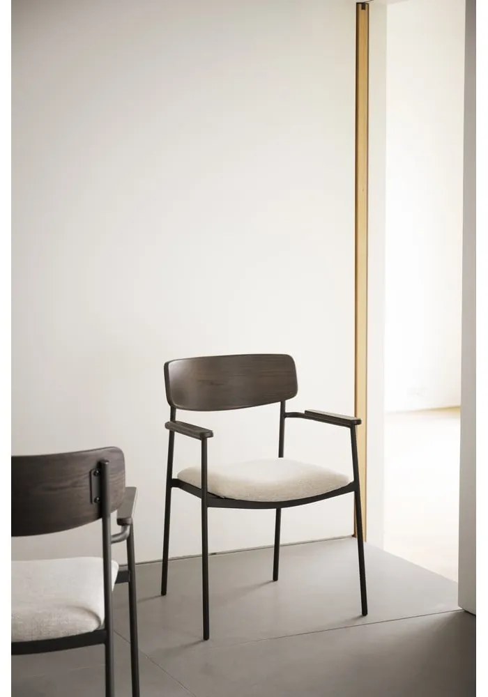 Krémovo-tmavohnedé jedálenské stoličky v súprave 2 ks Maymont – Rowico