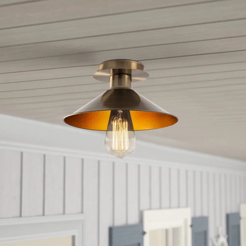 Stropné svietidlo v bronzovej farbe s kovovým tienidlom ø 24 cm Berceste – Opviq lights