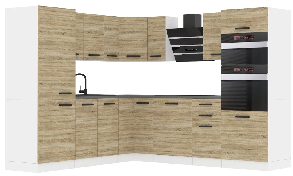 Kuchynská linka Belini Premium Full Version 480 cm dub sonoma s pracovnou doskou STACY