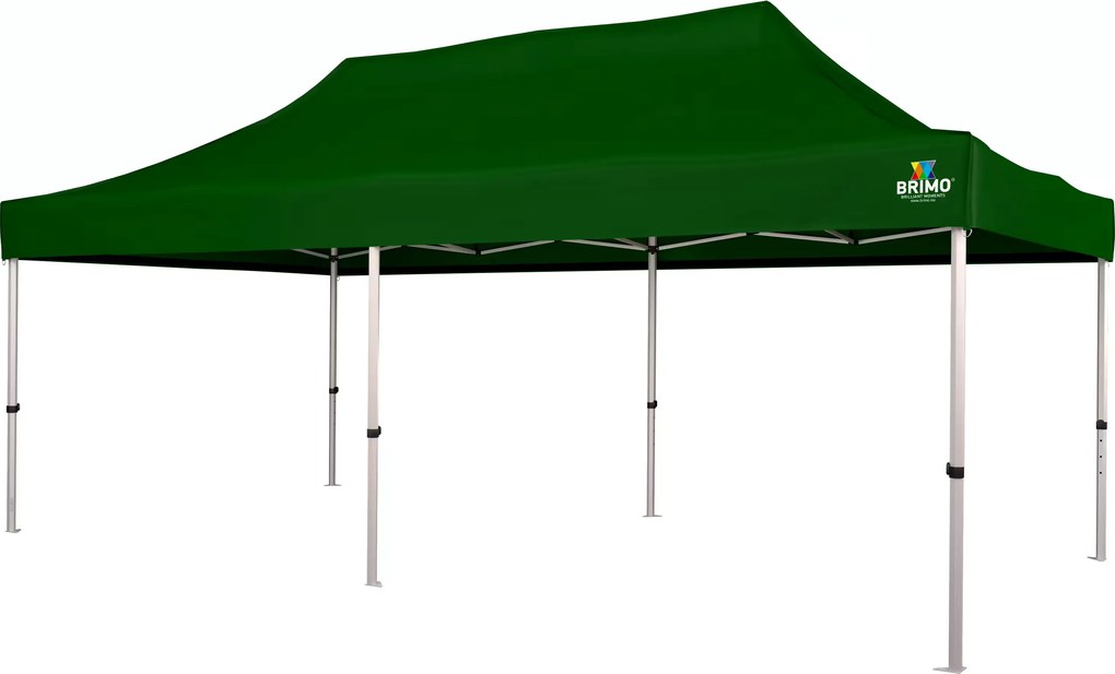BRIMO Nožnicový párty stan EXCLUSIVE ALU 3x6 m bez stien zelený